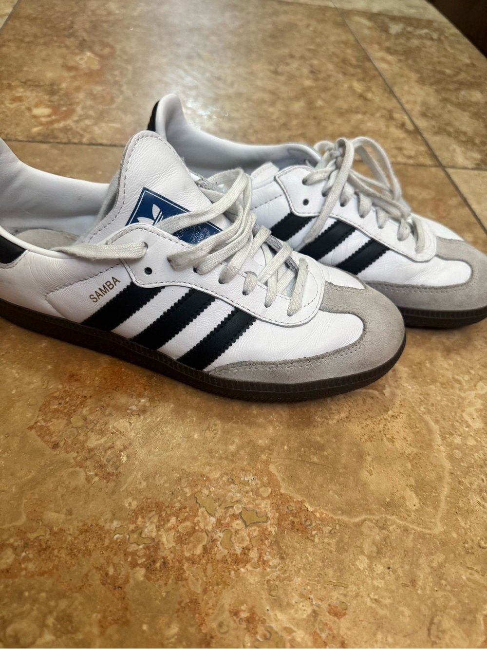 adidas Samba White, Black & Gray Low-Top Sneakers